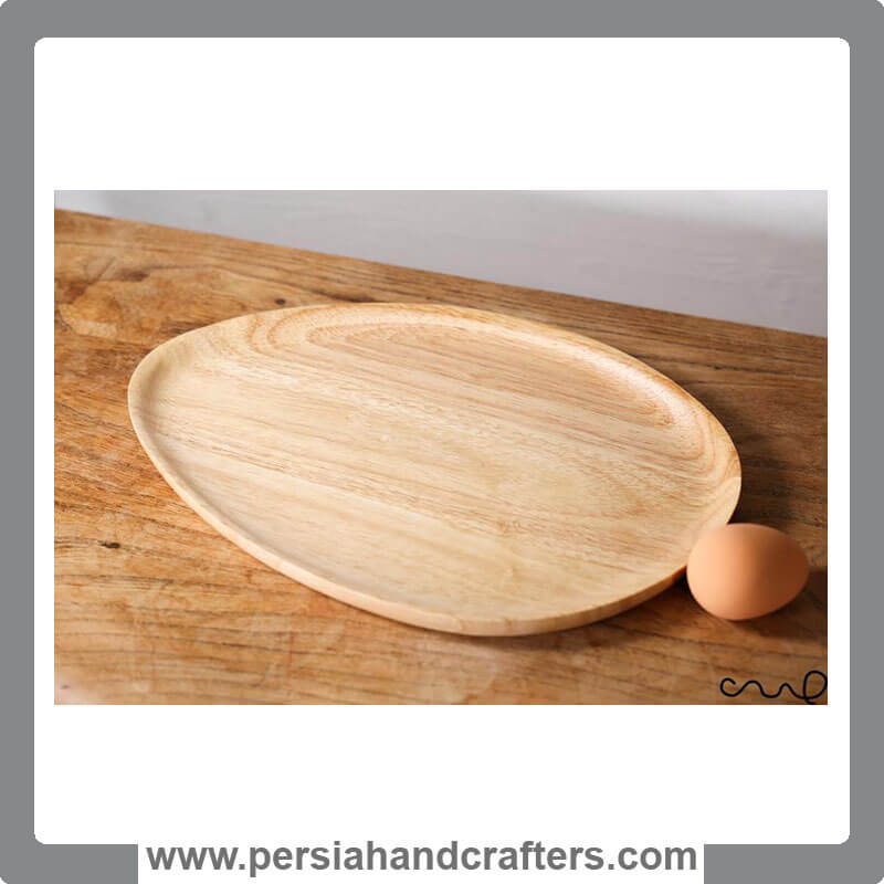 سینی چوبی دست ساز تخم مرغی شکل